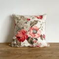 リネンパイピング付 50×50 花柄クッションカバー 【フローラルⅠ】