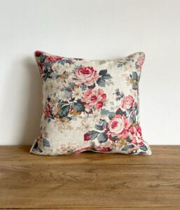 リネンパイピング付 50×50 花柄クッションカバー 【フローラルⅣ】