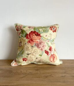 リネンパイピング付 50×50 花柄クッションカバー 【フローラルⅥ】