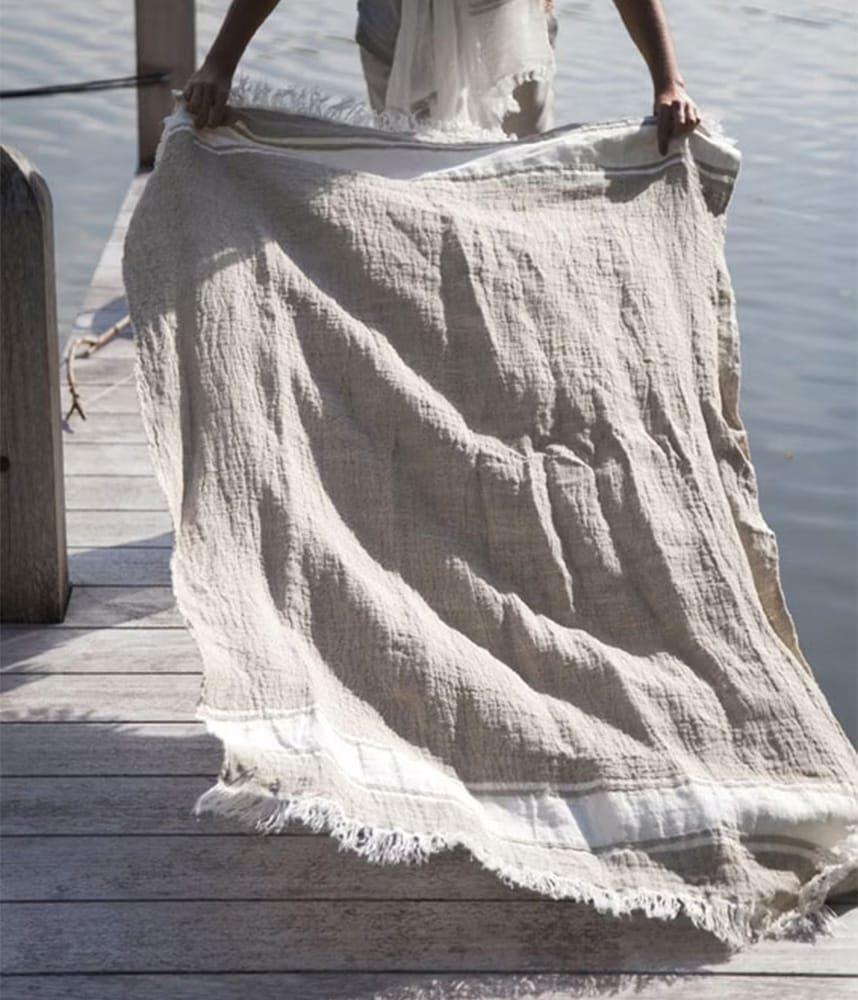 LIBECO HOME//リベコ リネンブランケット【フラックス】