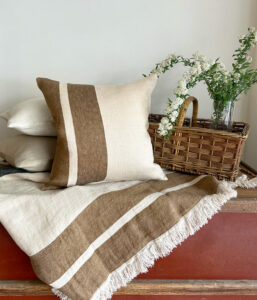 LIBECO HOME//リネンピローカバー【レイルロード】