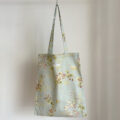 クラシック花柄トートバッグ【ホワイト・ブルー】