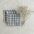 コットンチェックコースター【ブルーチェック】