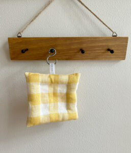 "再入荷”リネンクッションコースター【イエローチェック】