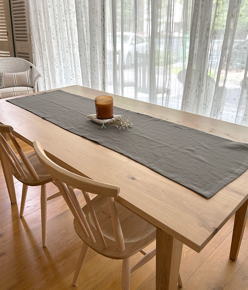 ヨーロッパリネンテーブルランナー【ダークグレー】 | P&C