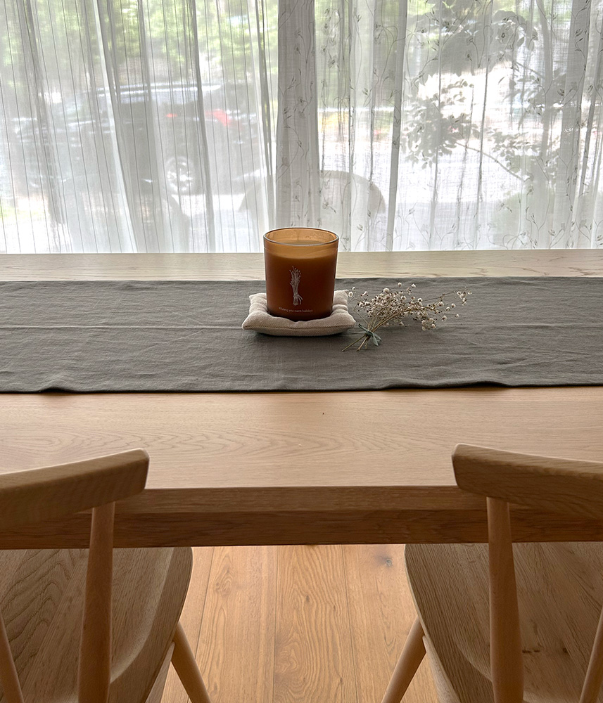 0390: イタリア リネン テーブルランナー ブルネッロ 0390: イタリア リネン テーブルランナー ブルネッロ