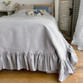 リネン フリル付きマルチベッドカバー【全3種類】