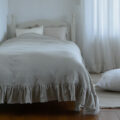リネン フリル付きマルチベッドカバー【全3種類】