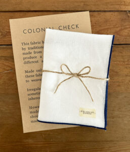 LIBECO テーブルナプキン【ホワイト/ネイビー】