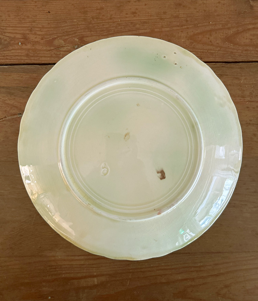 フランスアンティーク/バラのマジョリカプレート