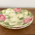 フランスアンティーク/バラのマジョリカプレート