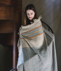 LIBECO HOME//リベコ リネンブランケット【マルチストライプ】