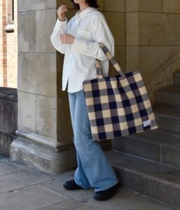 コットン素材 大きめマルシェトートバッグ【チェッティ】