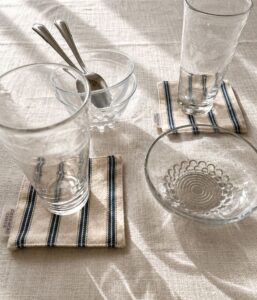 コットンストライプコースター【エーケーエー】