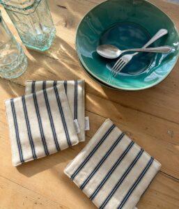 コットン ストライプポットマット【エーケーエー】