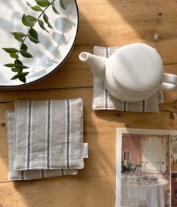 リネン ストライプポットマット【L472ストライプ】