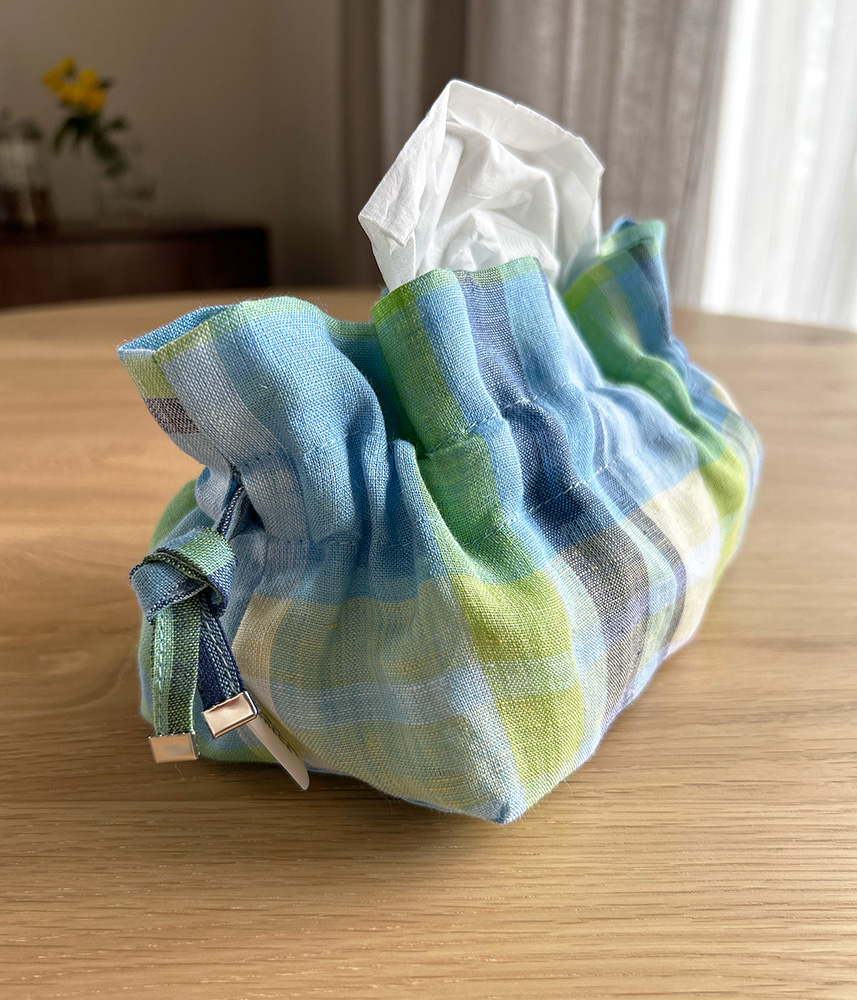 箱なし対応|フリルティッシュカバー【マドラスチェック】